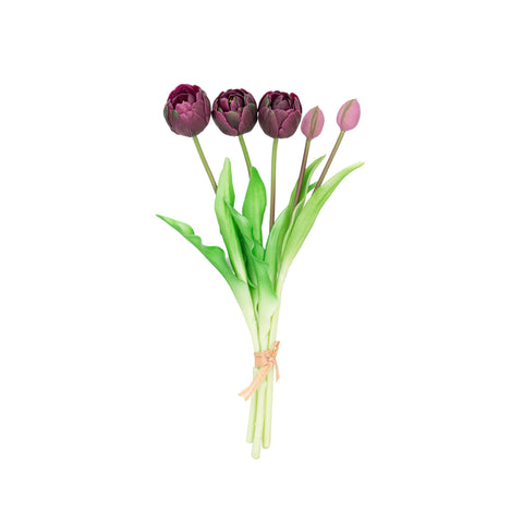 15" SOFT TOUCH DOUBLE LAYER TULIP BUNDLE X 5