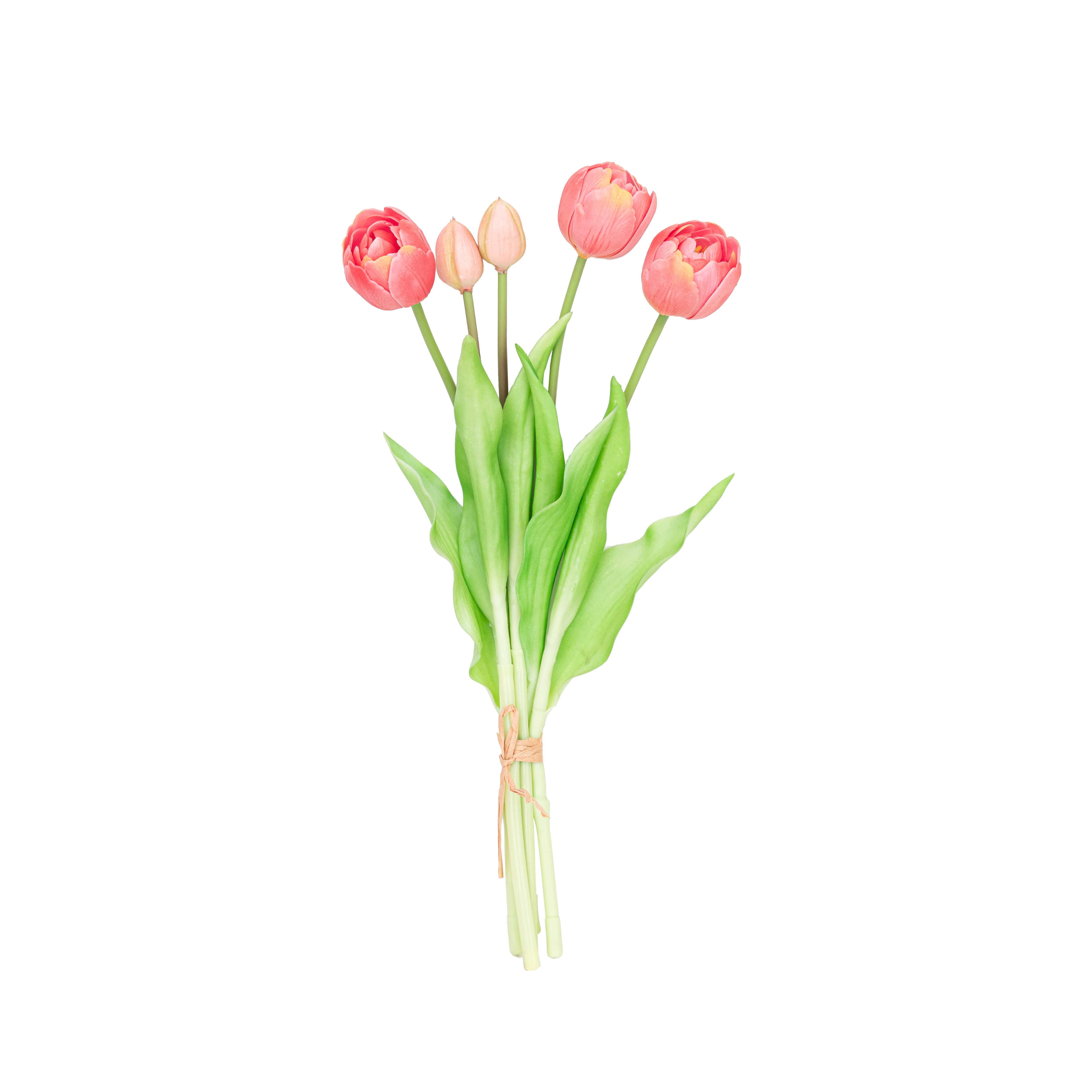 15" SOFT TOUCH DOUBLE LAYER TULIP BUNDLE X 5