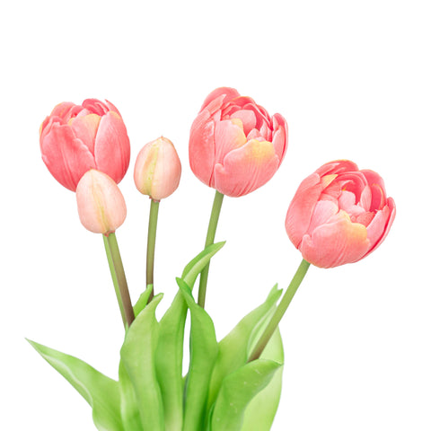 15" SOFT TOUCH DOUBLE LAYER TULIP BUNDLE X 5