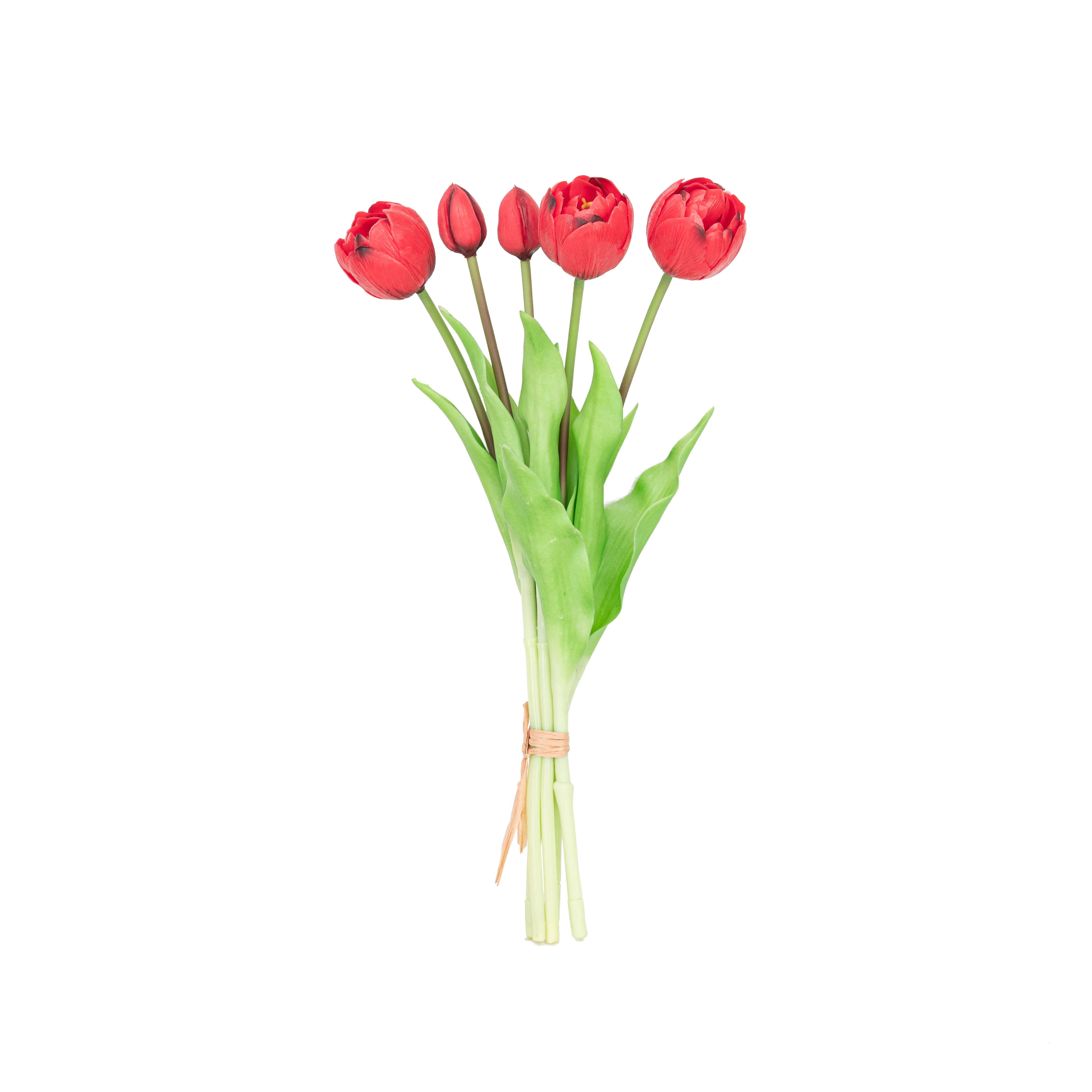 15" SOFT TOUCH DOUBLE LAYER TULIP BUNDLE X 5