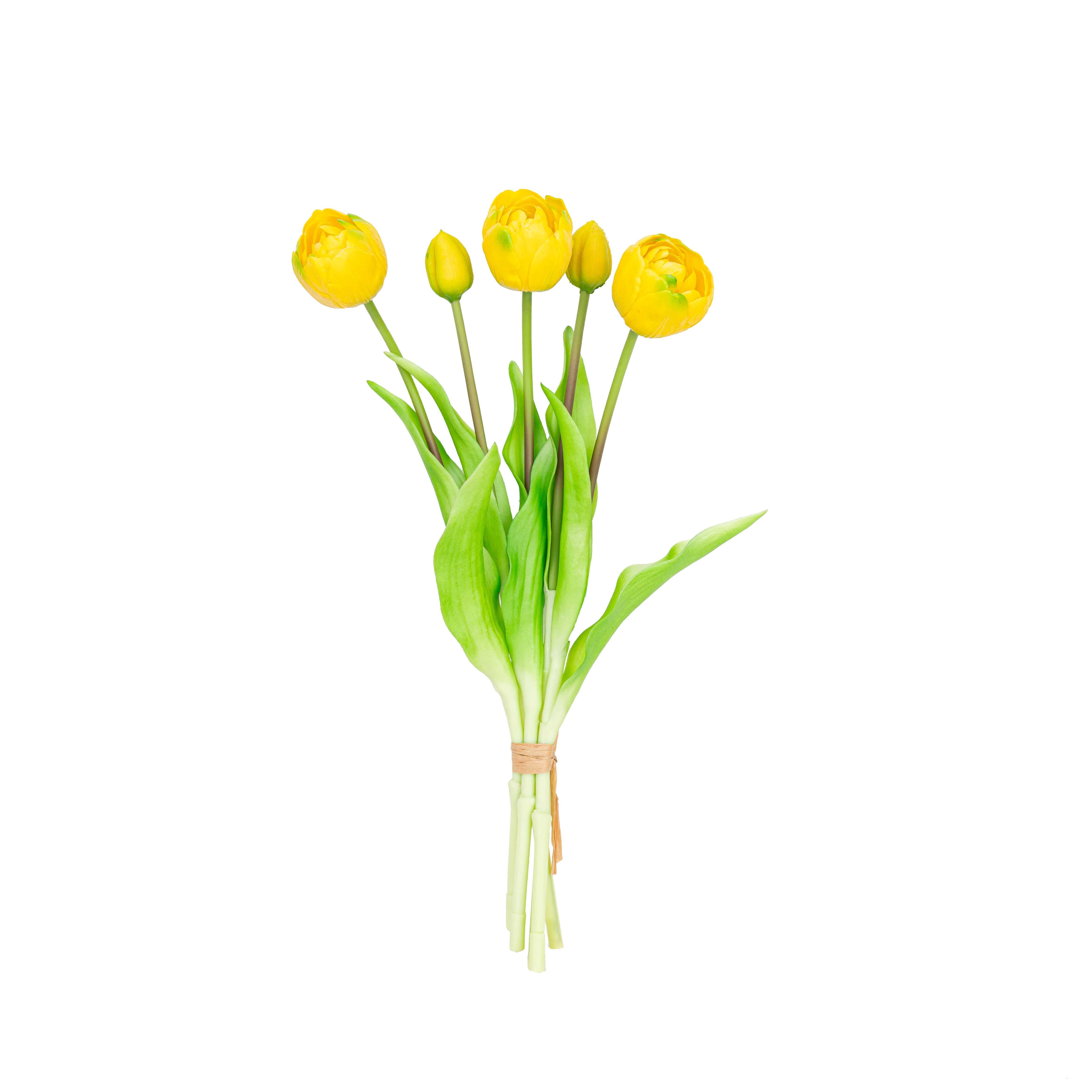 15" SOFT TOUCH DOUBLE LAYER TULIP BUNDLE X 5