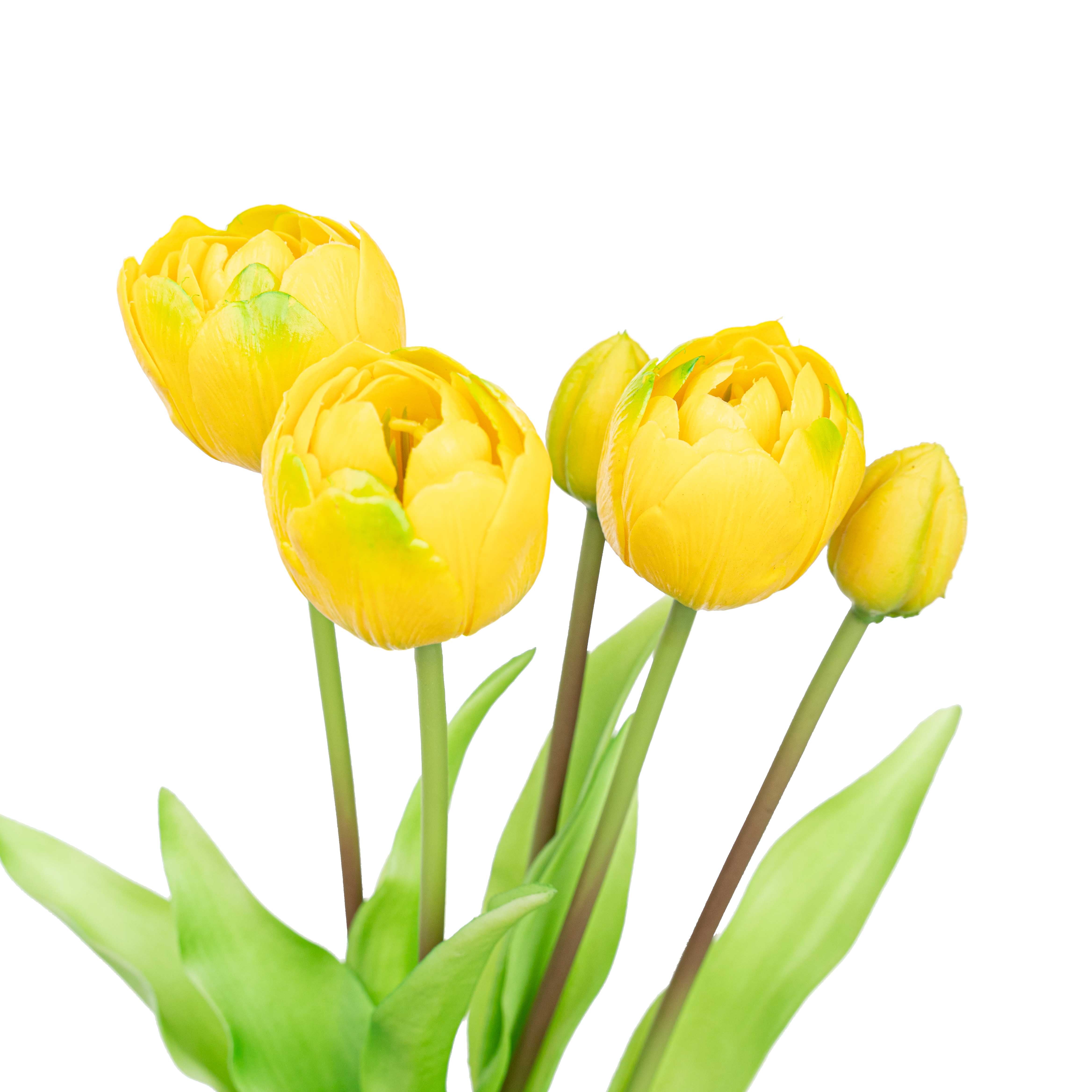 15" SOFT TOUCH DOUBLE LAYER TULIP BUNDLE X 5