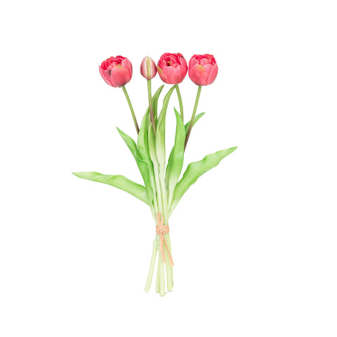 15" SOFT TOUCH DOUBLE LAYER TULIP BUNDLE X 5