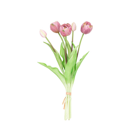 15" SOFT TOUCH DOUBLE LAYER TULIP BUNDLE X 5