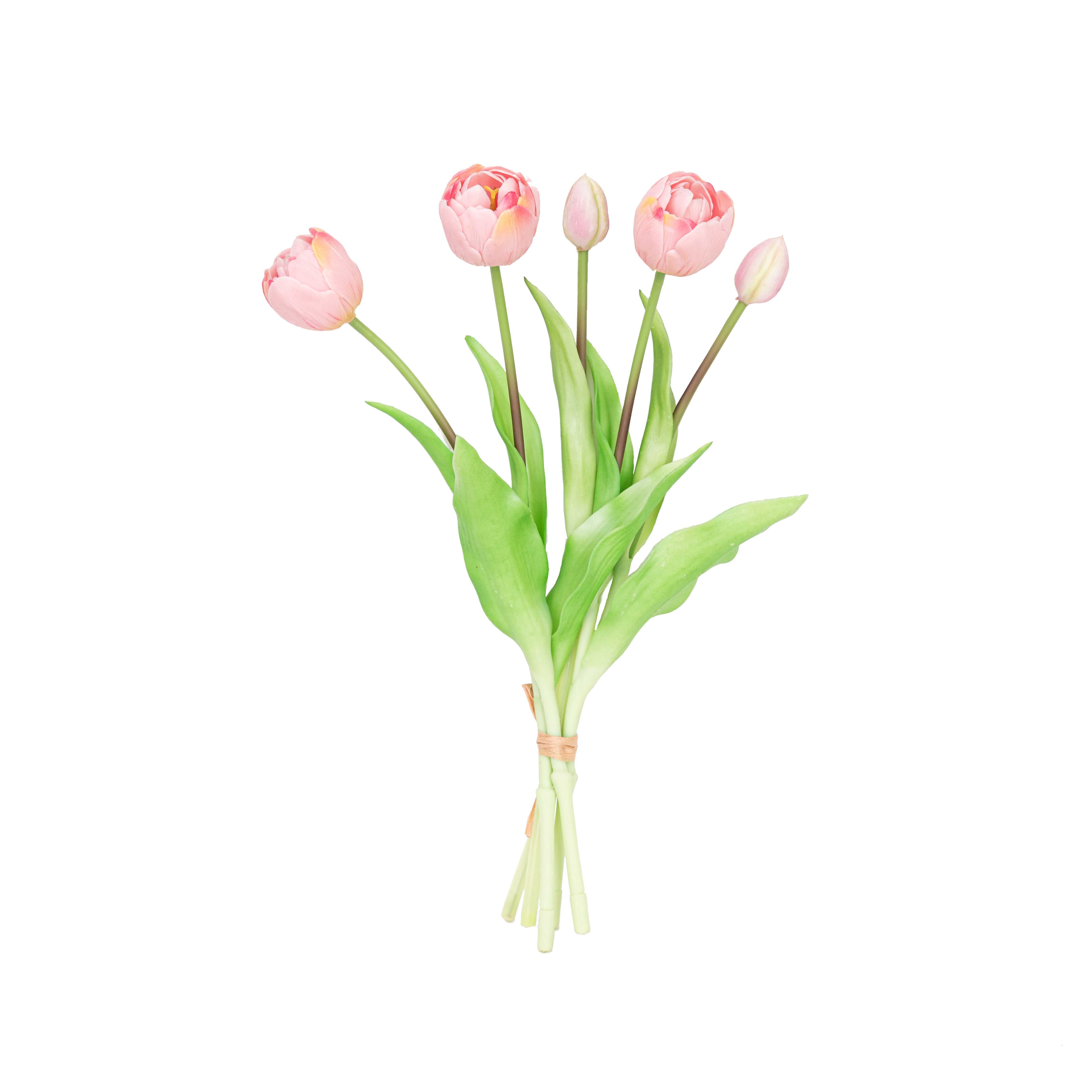 15" SOFT TOUCH DOUBLE LAYER TULIP BUNDLE X 5