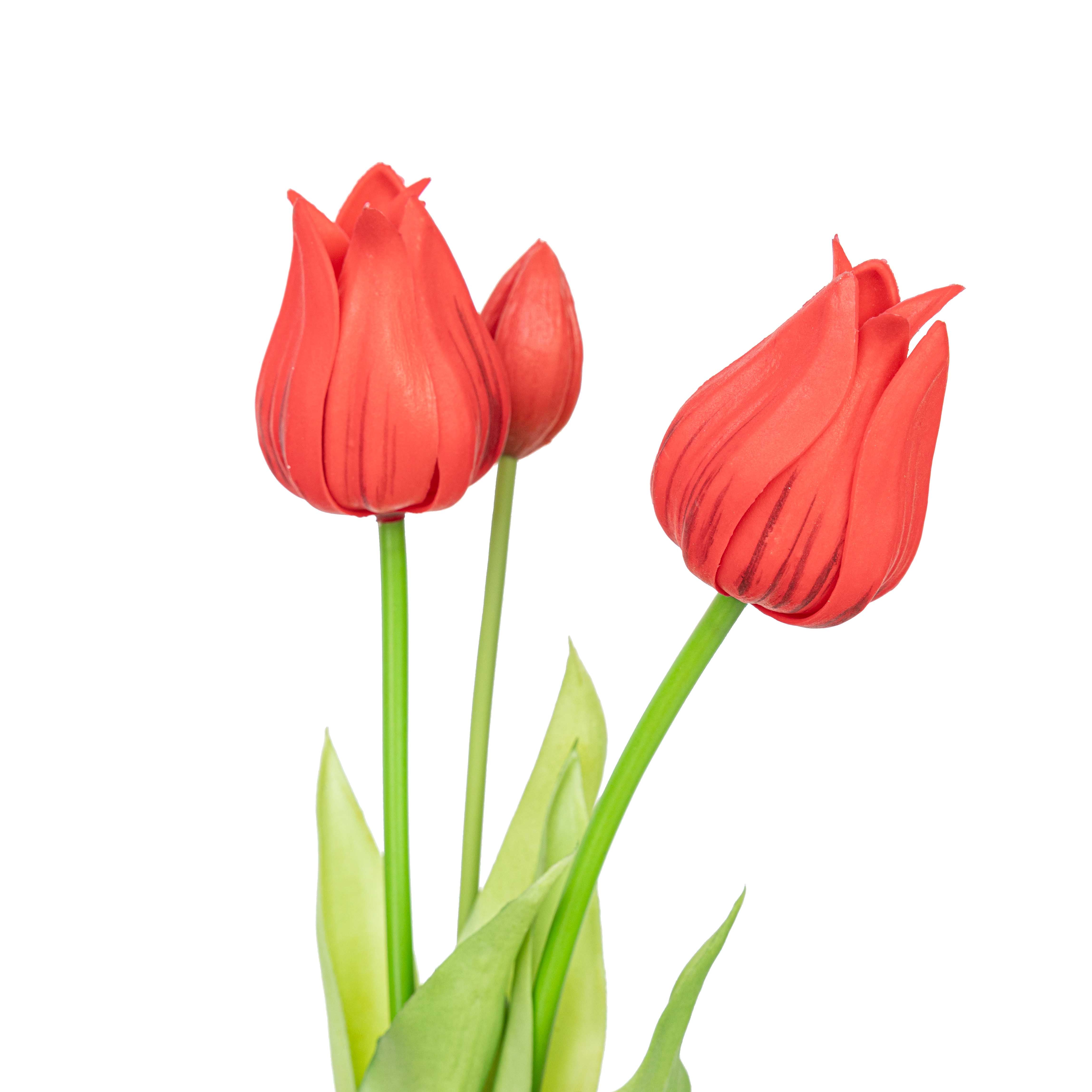 17.5" SOFT TOUCH TULIP BUNDLE X 3