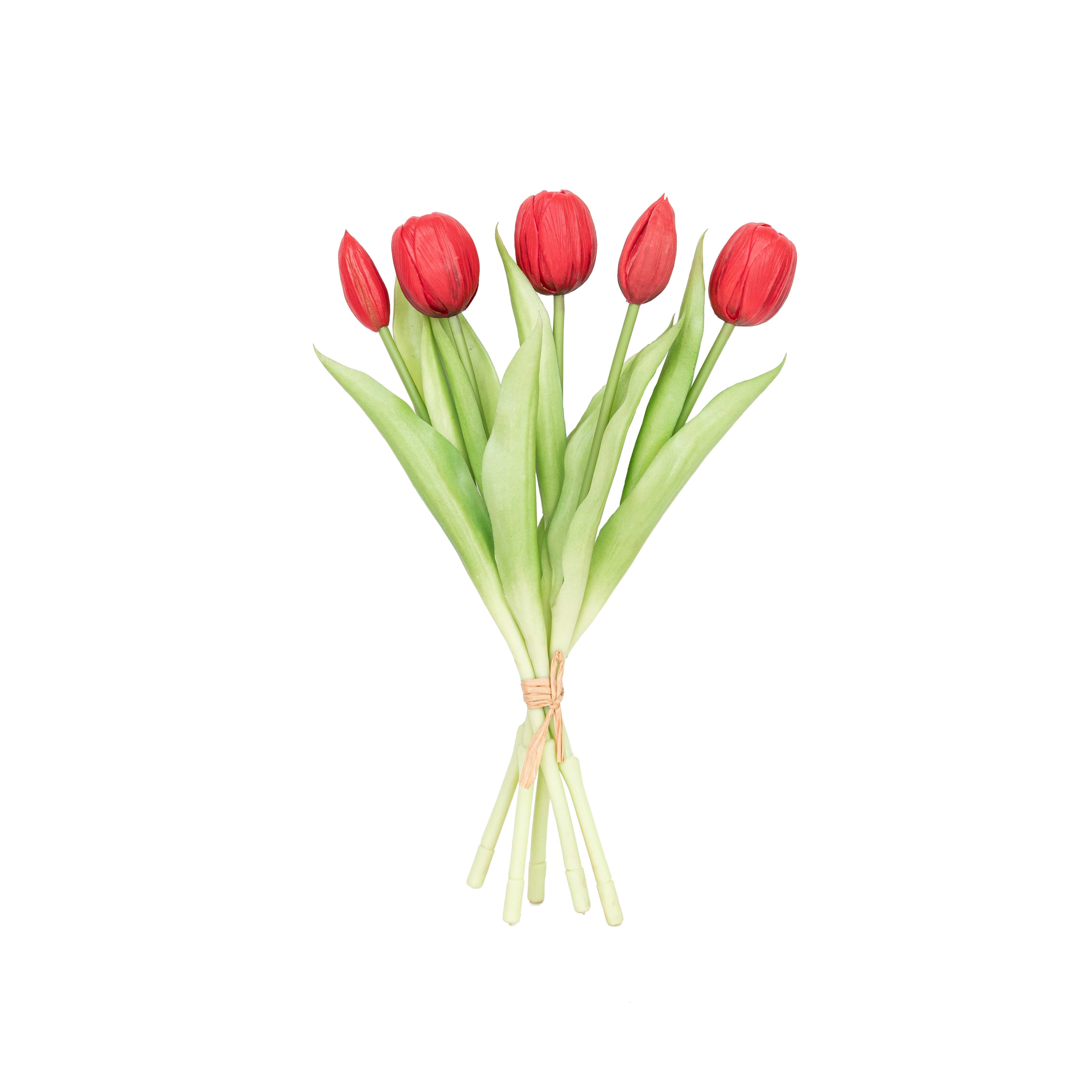 12.5" SOFT TOUCH TULIP BUNDLE X 5