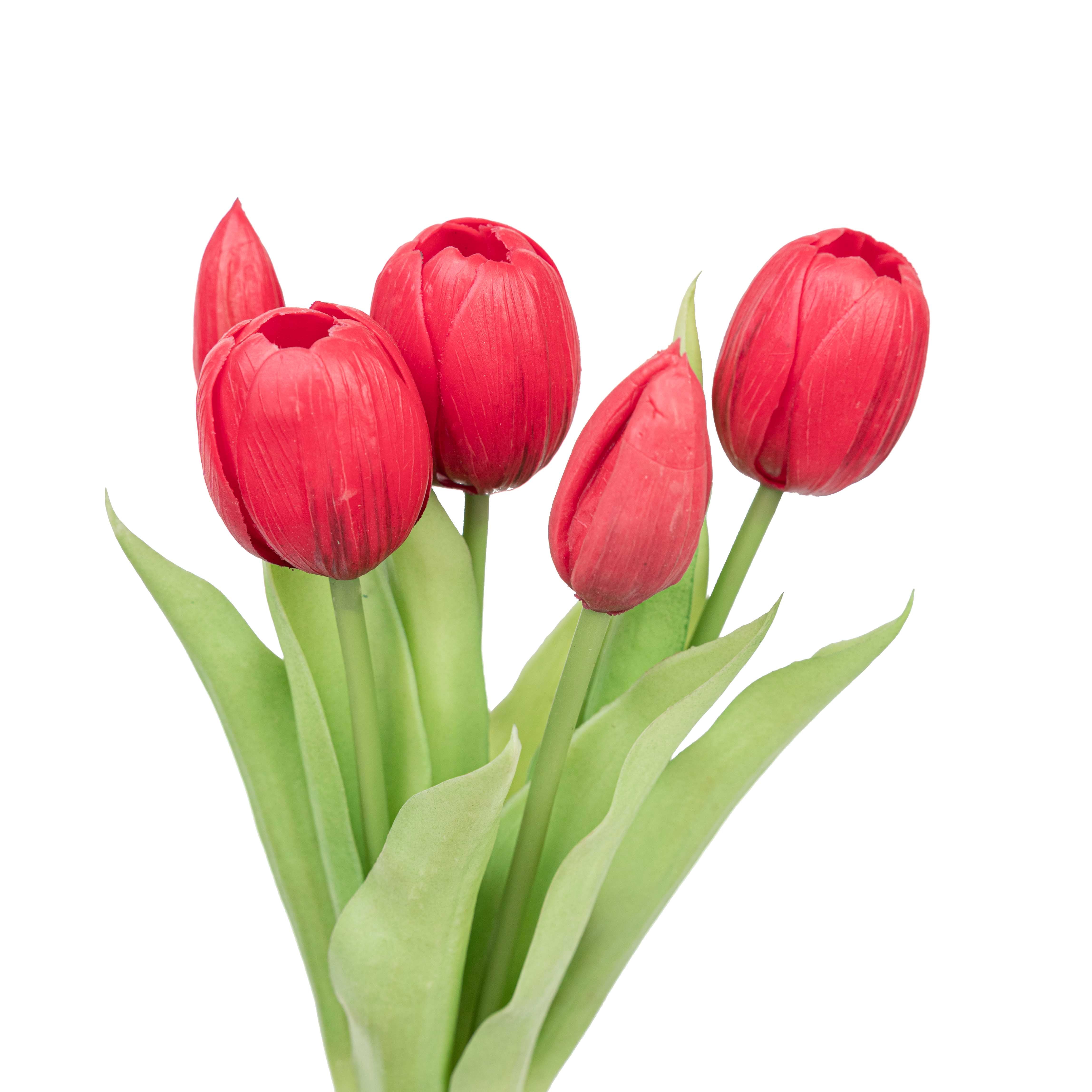 12.5" SOFT TOUCH TULIP BUNDLE X 5