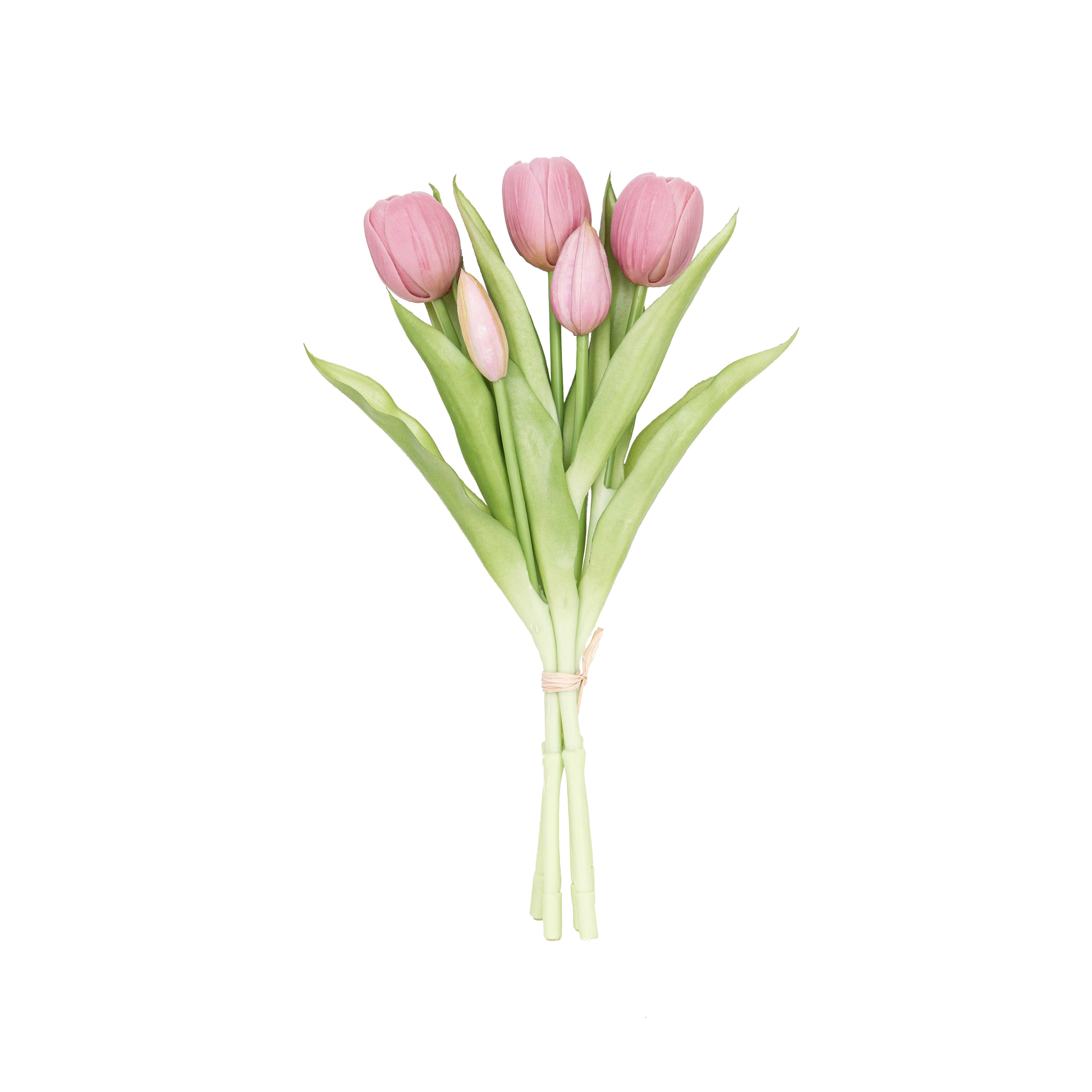 12.5" SOFT TOUCH TULIP BUNDLE X 5