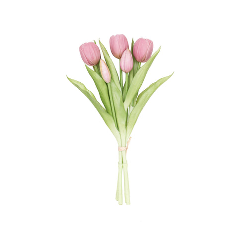 12.5" SOFT TOUCH TULIP BUNDLE X 5