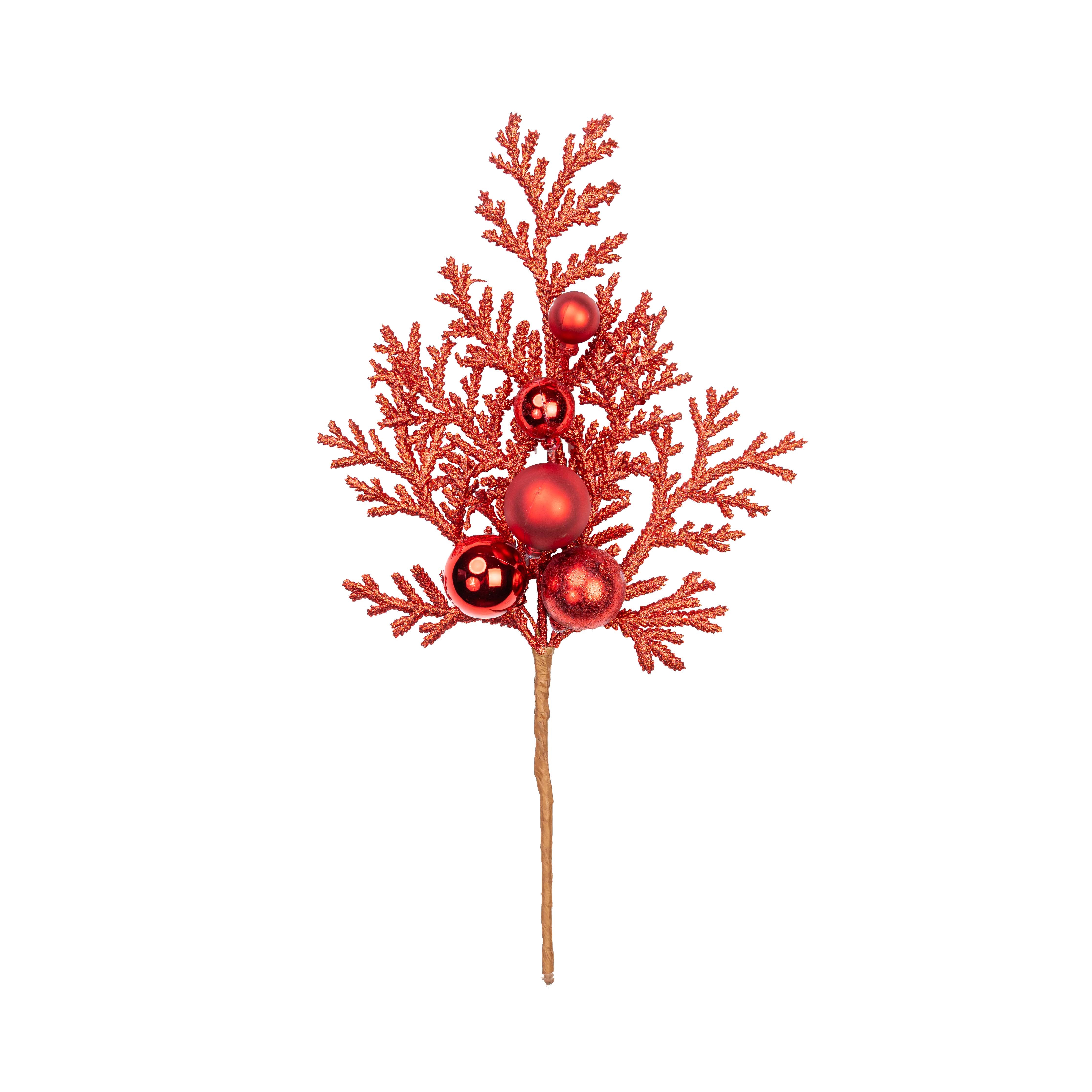 16" GLITTER CEDAR BALL PICK