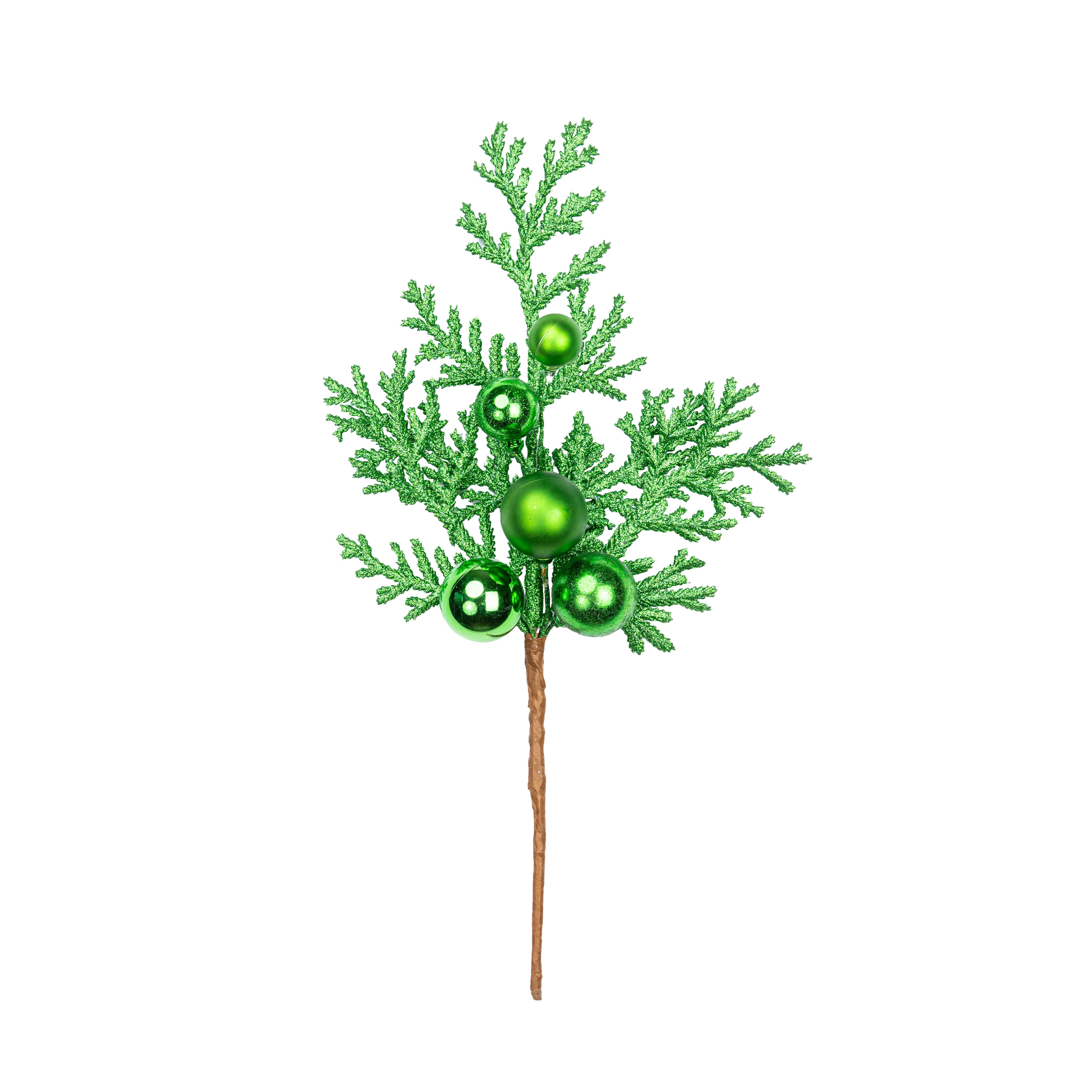 16" GLITTER CEDAR BALL PICK