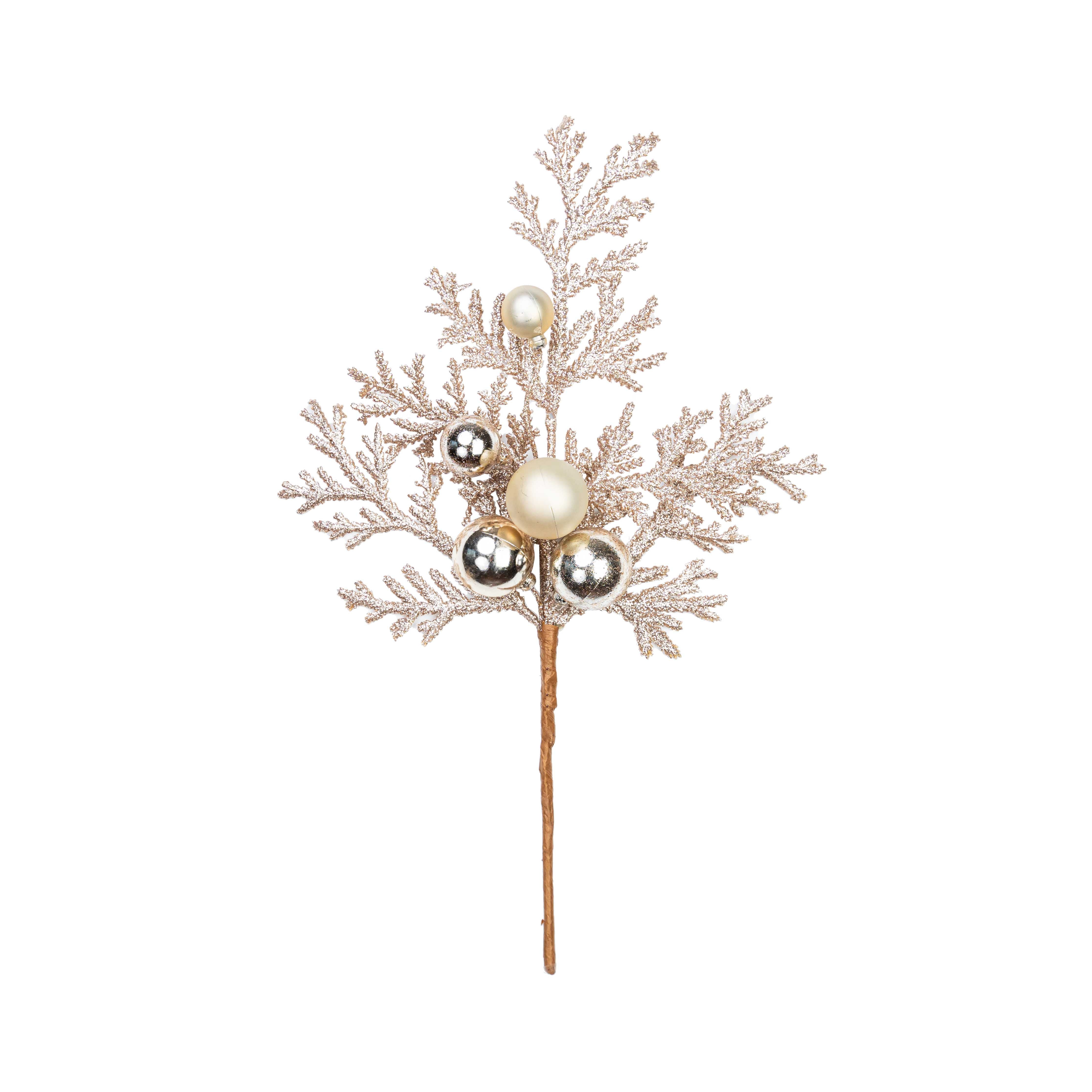 16" GLITTER CEDAR BALL PICK