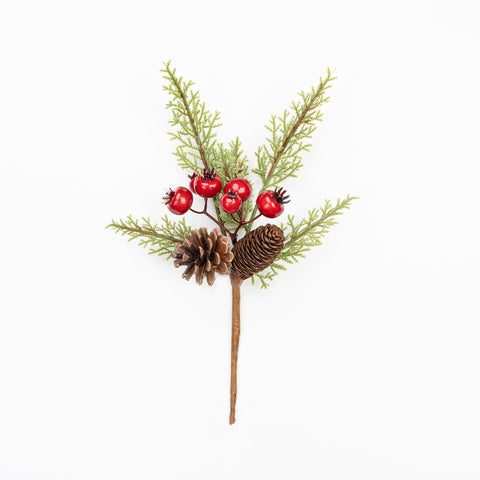 14" BERRY CEDAR PINECONE PICK