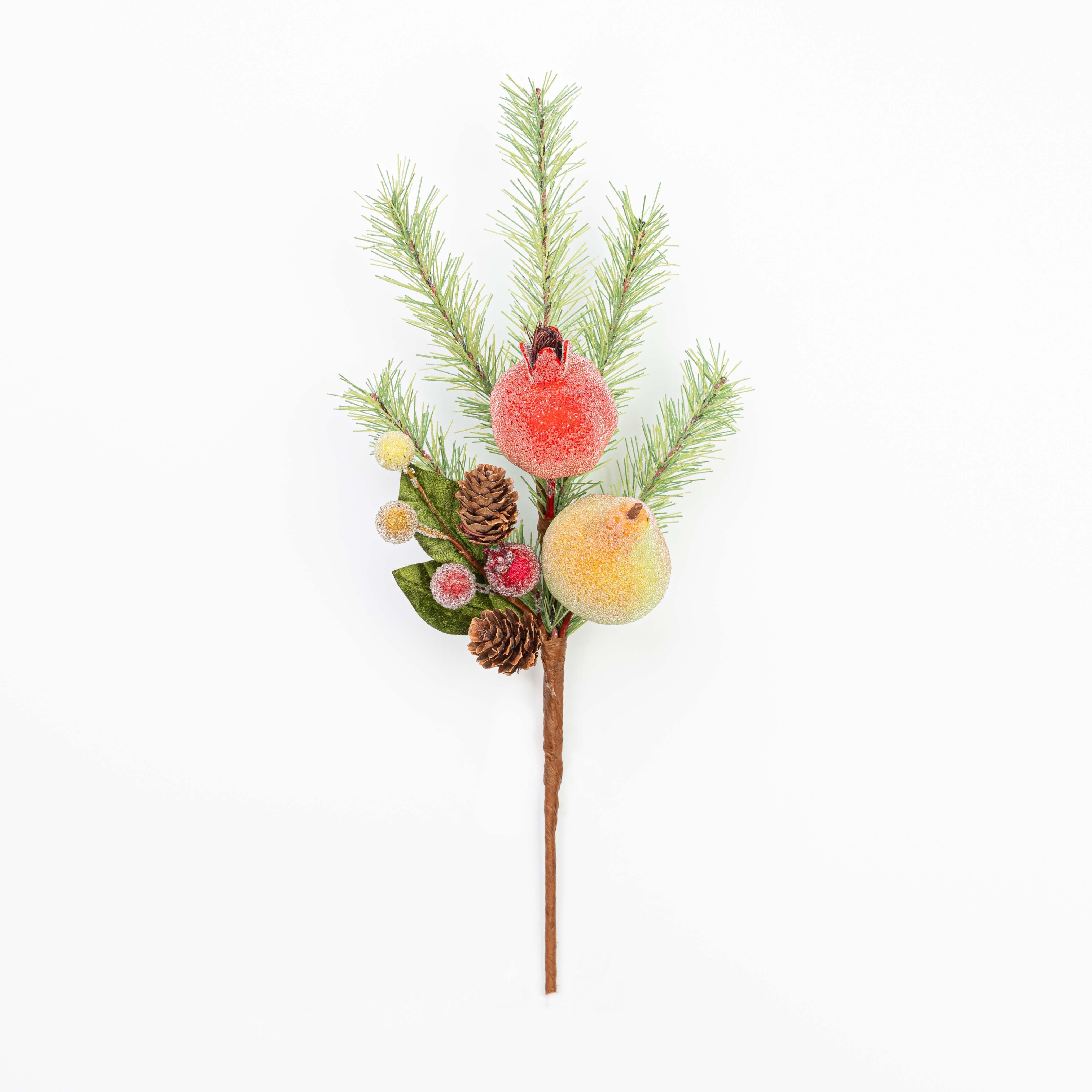 14" FRUIT BERRY PINE PINECONE PICK