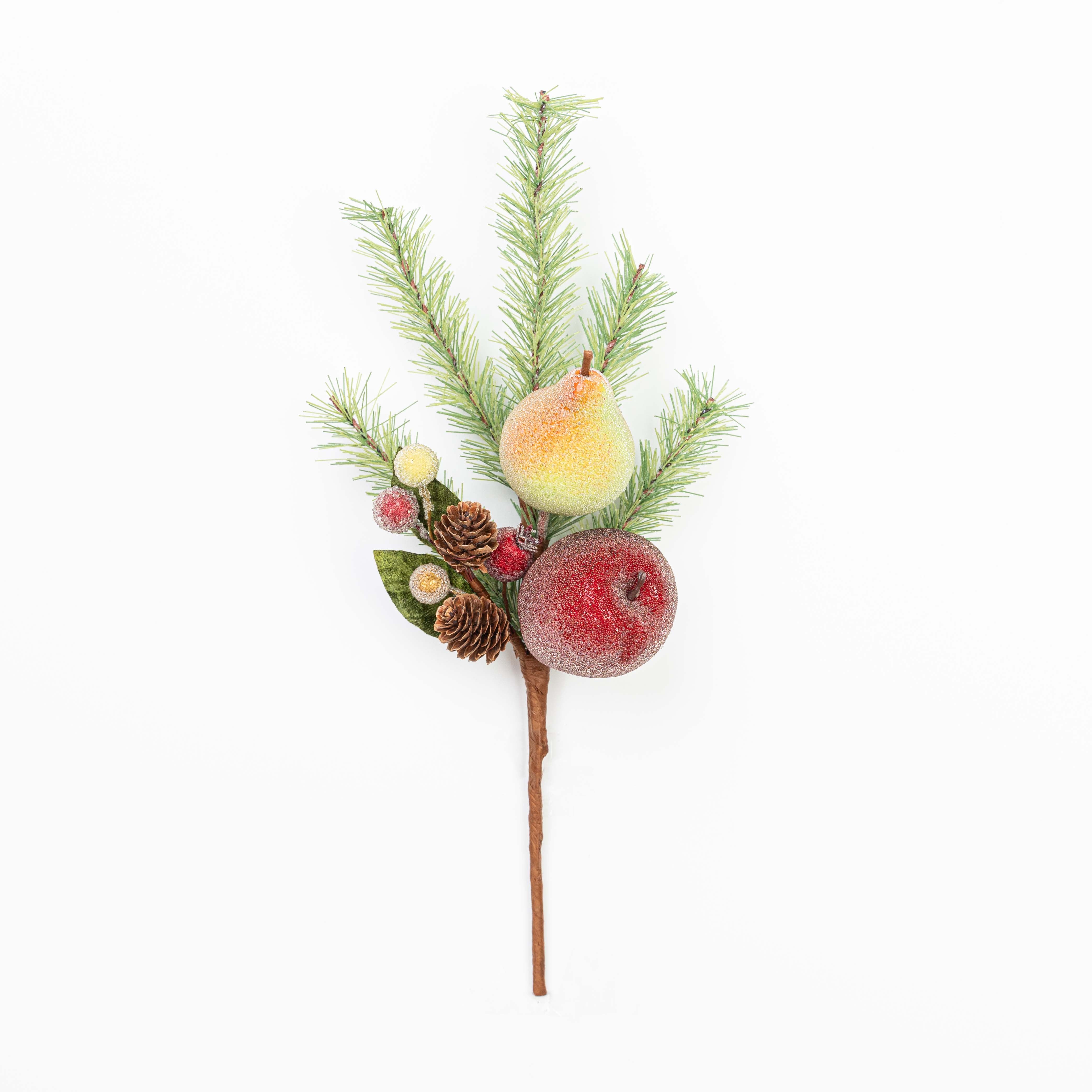 14" FRUIT BERRY PINE PINECONE PICK