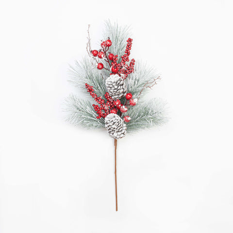 26" SNOW BERRY PINECONE PINE SPRAY