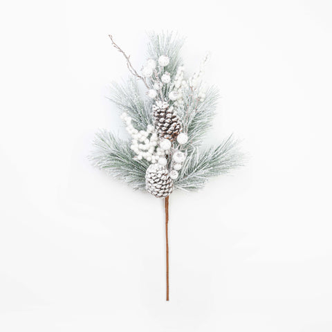 26" SNOW BERRY PINECONE PINE SPRAY