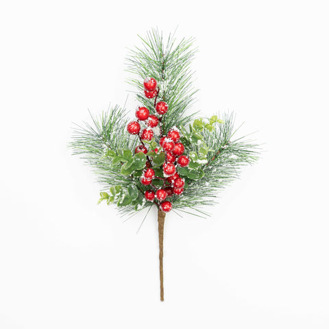 14" SNOW BERRY PINE PICK