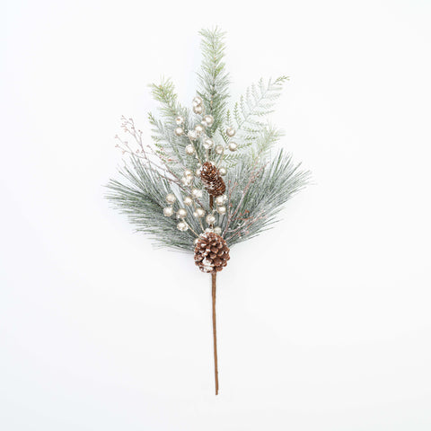 26" FROST BERRY PINE CEDAR CONE SPRAY