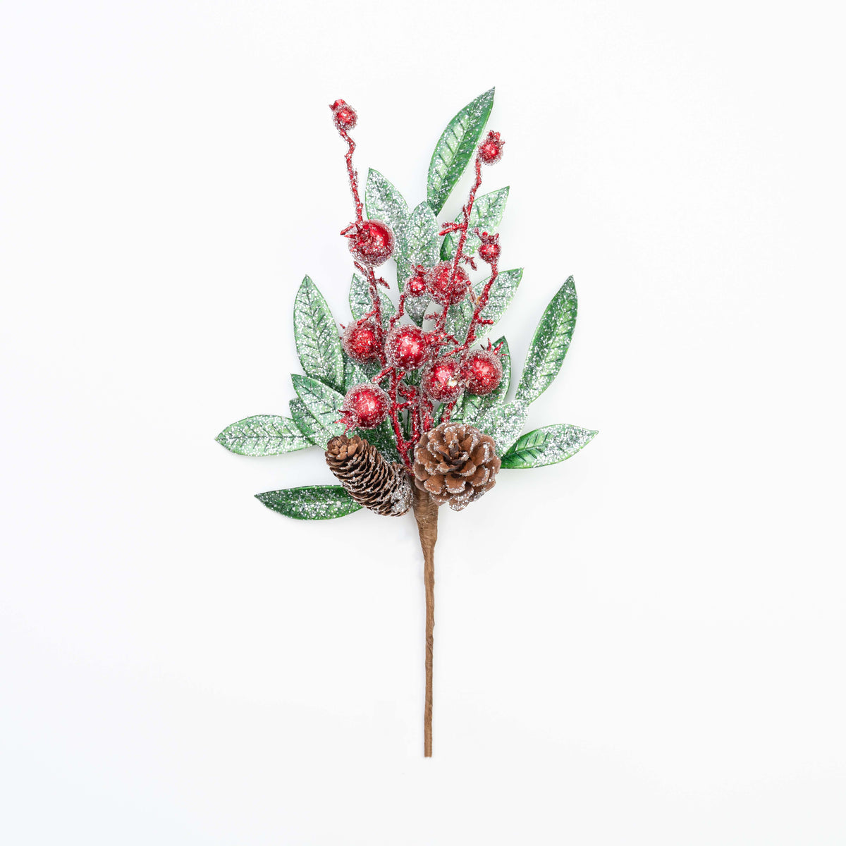 16" METALLIC LEAF CRABAPPLE CONE PICK