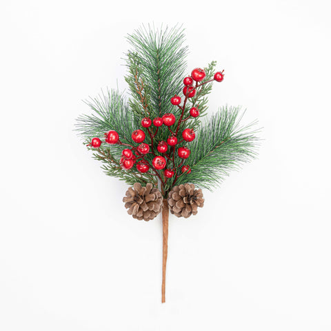 16" BERRY PINE PINECONE PICK