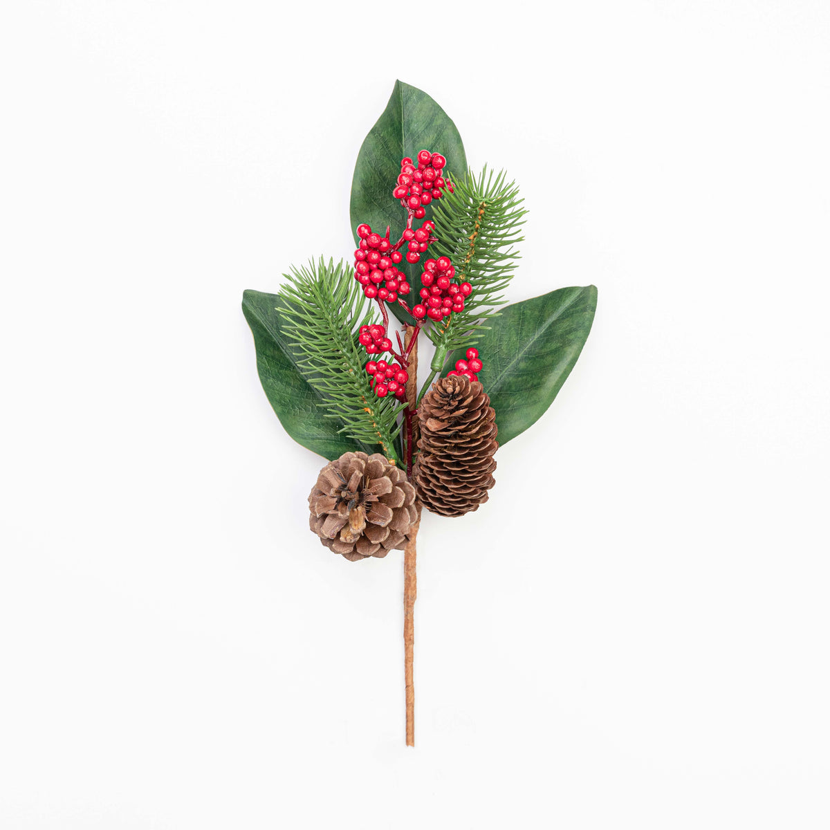 12" BERRY PINE PINECONE MAGNOLIA LEAF PICK