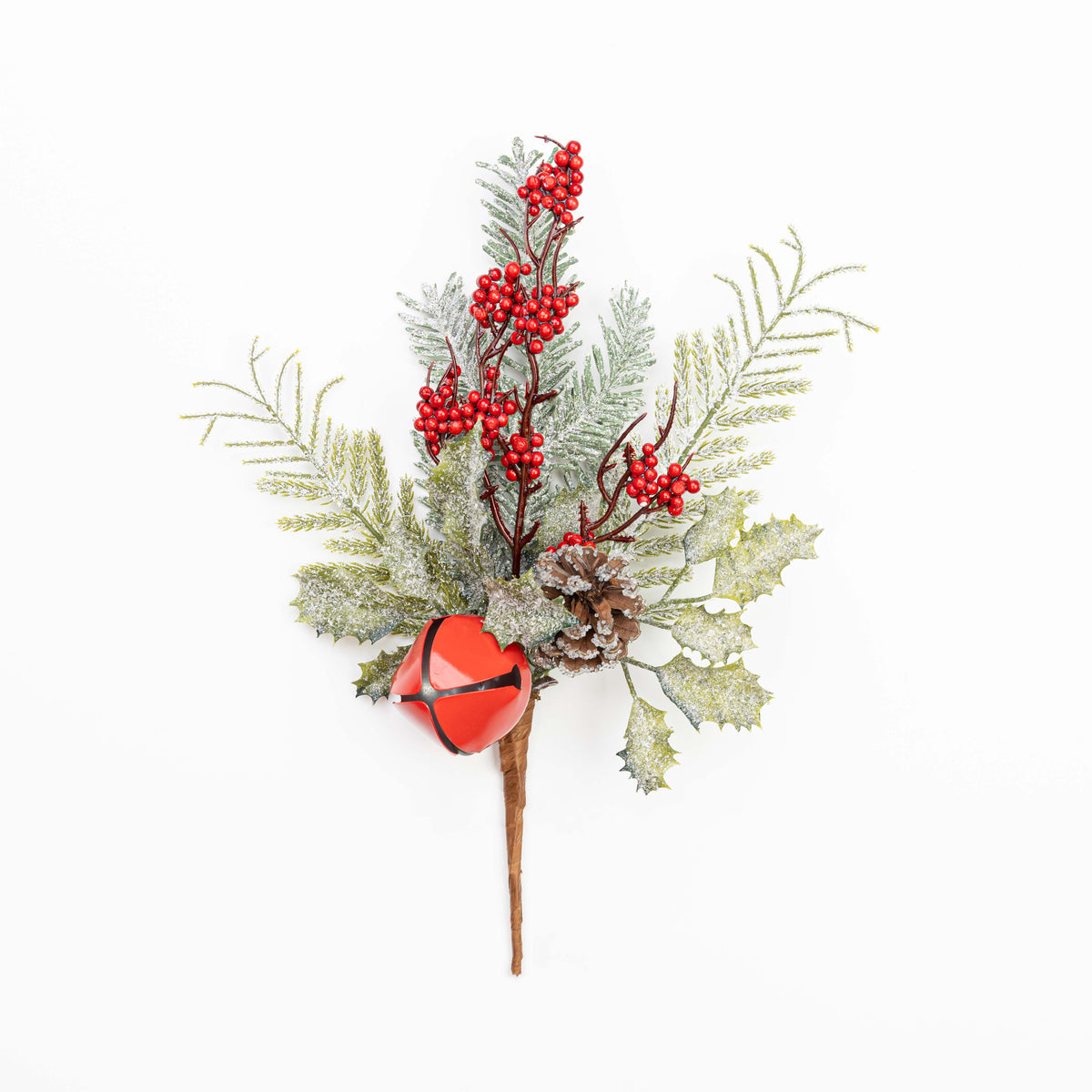 14" FROST BERRY CEDAR HOLLY BELL PINECONE PICK