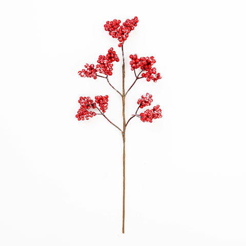 16" SNOW CLUSTER BERRY PICK X 5