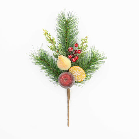15" MIXED FRUIT BERRY PINE PICK