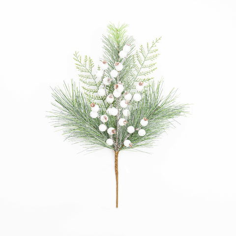 16" SNOW BERRY PINE PICK