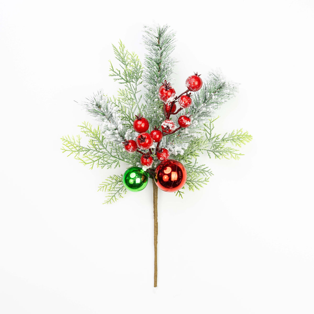16" SNOW BERRY BALL CEDAR PINE PICK