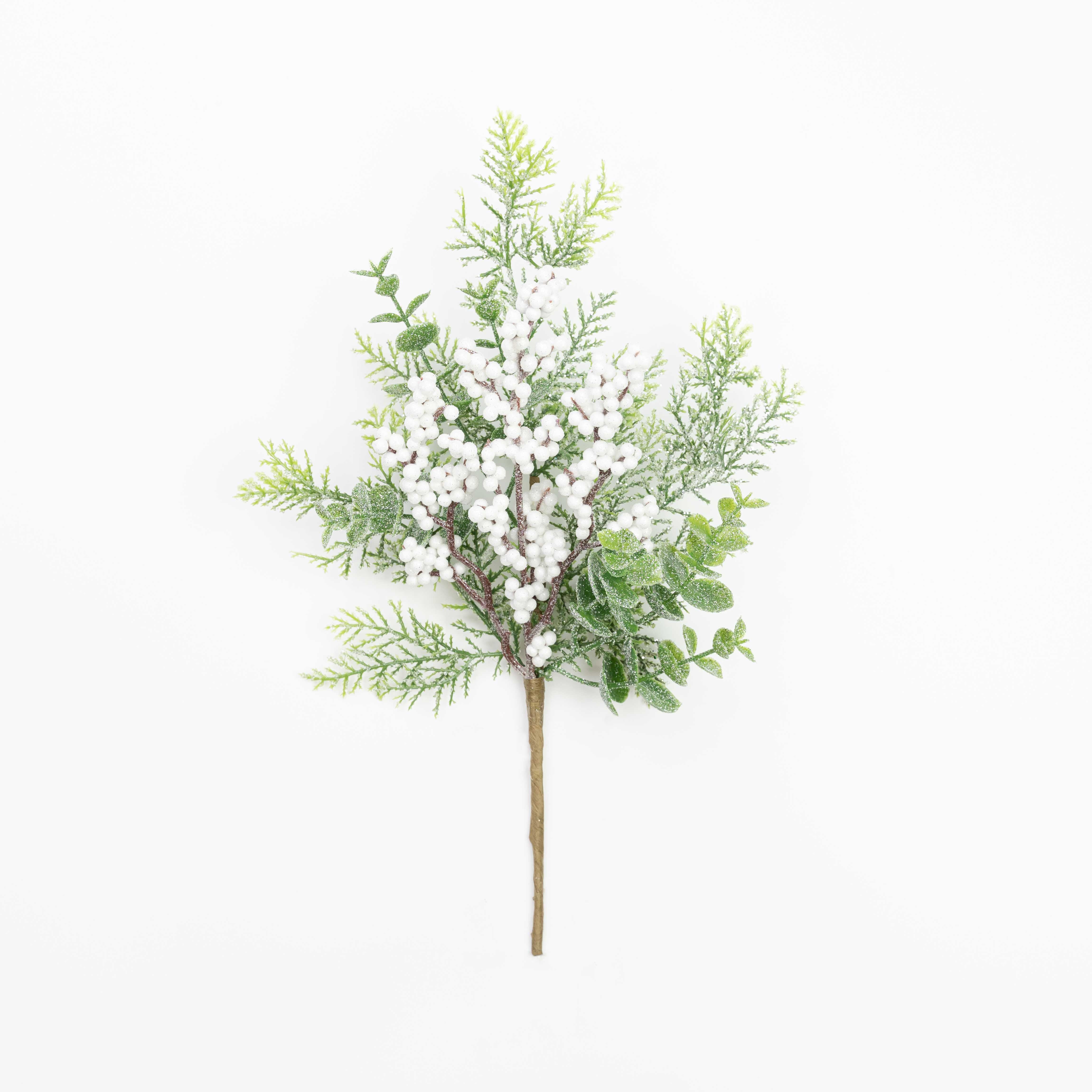 14" FROST BERRY CEDAR EUCALYPTUS PICK