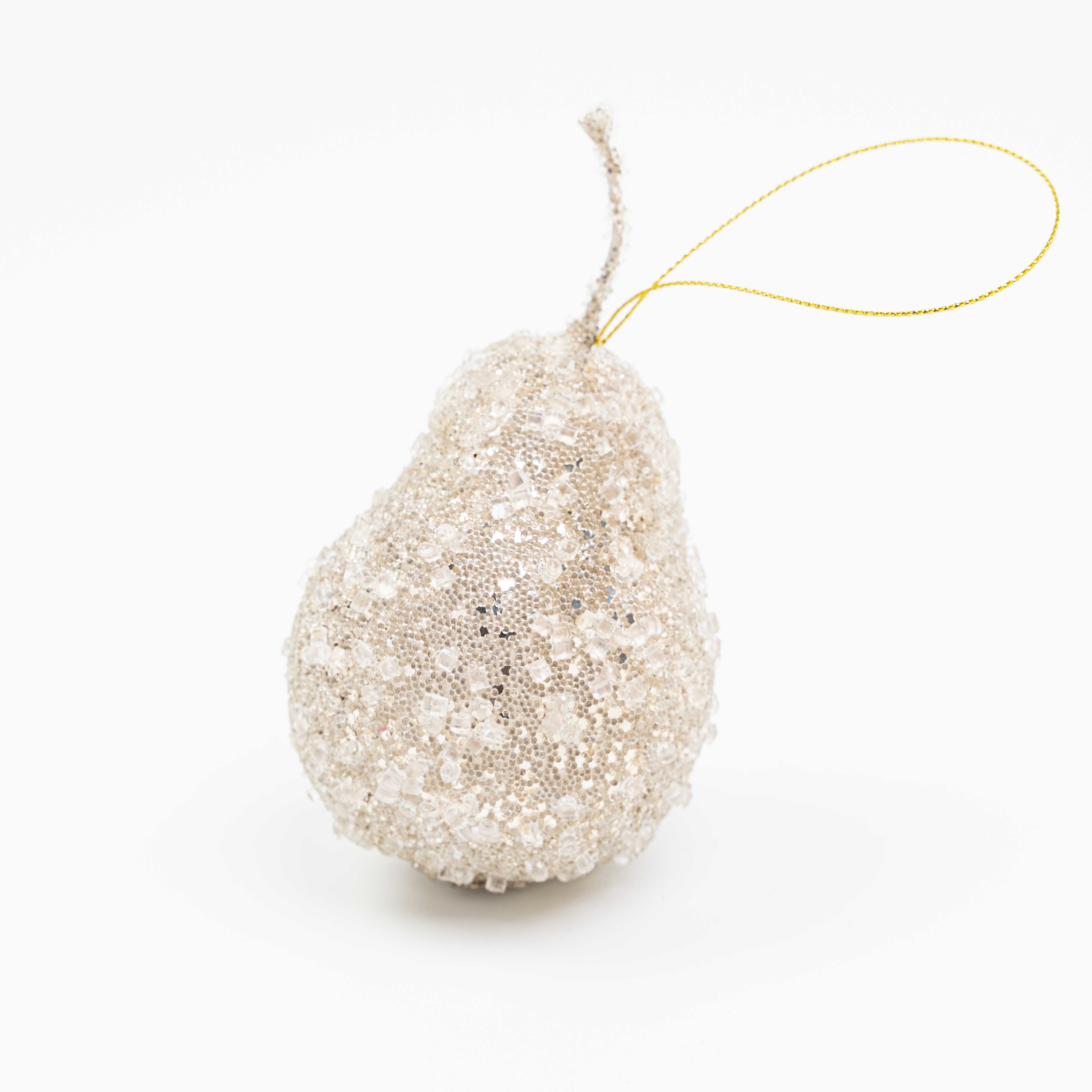 4" BEADED PEAR ORNAMENT