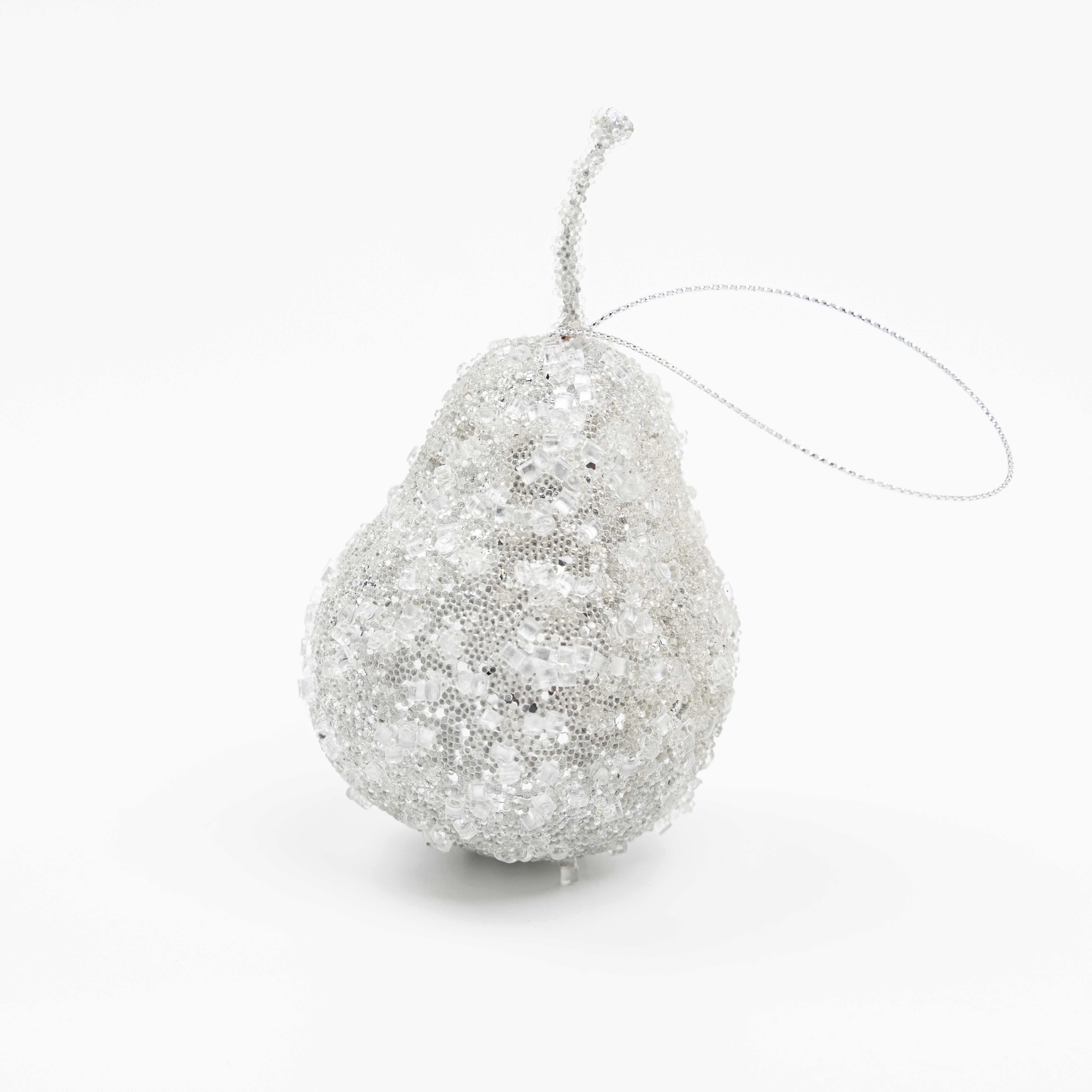 4" BEADED PEAR ORNAMENT