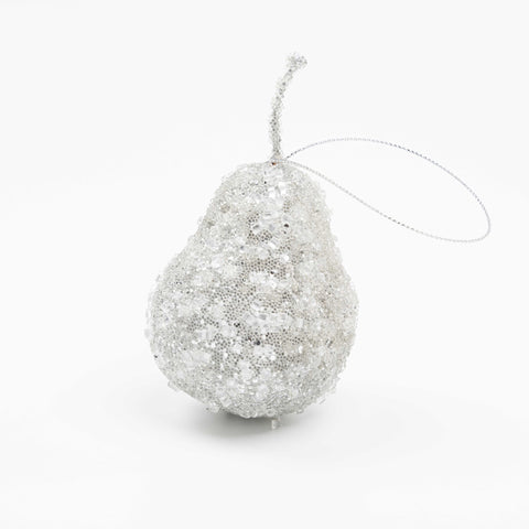 4" BEADED PEAR ORNAMENT