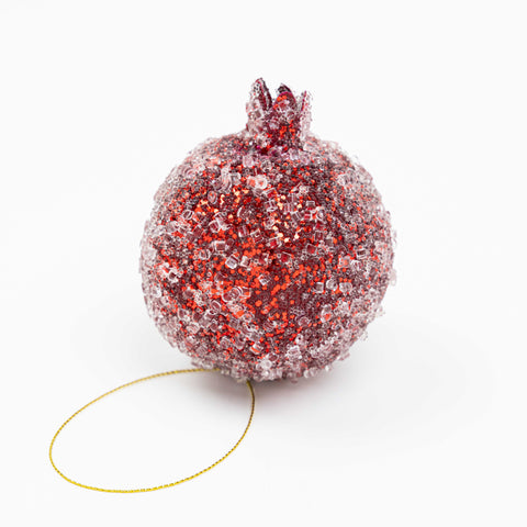4" BEADED POMEGRANATE ORNAMENT