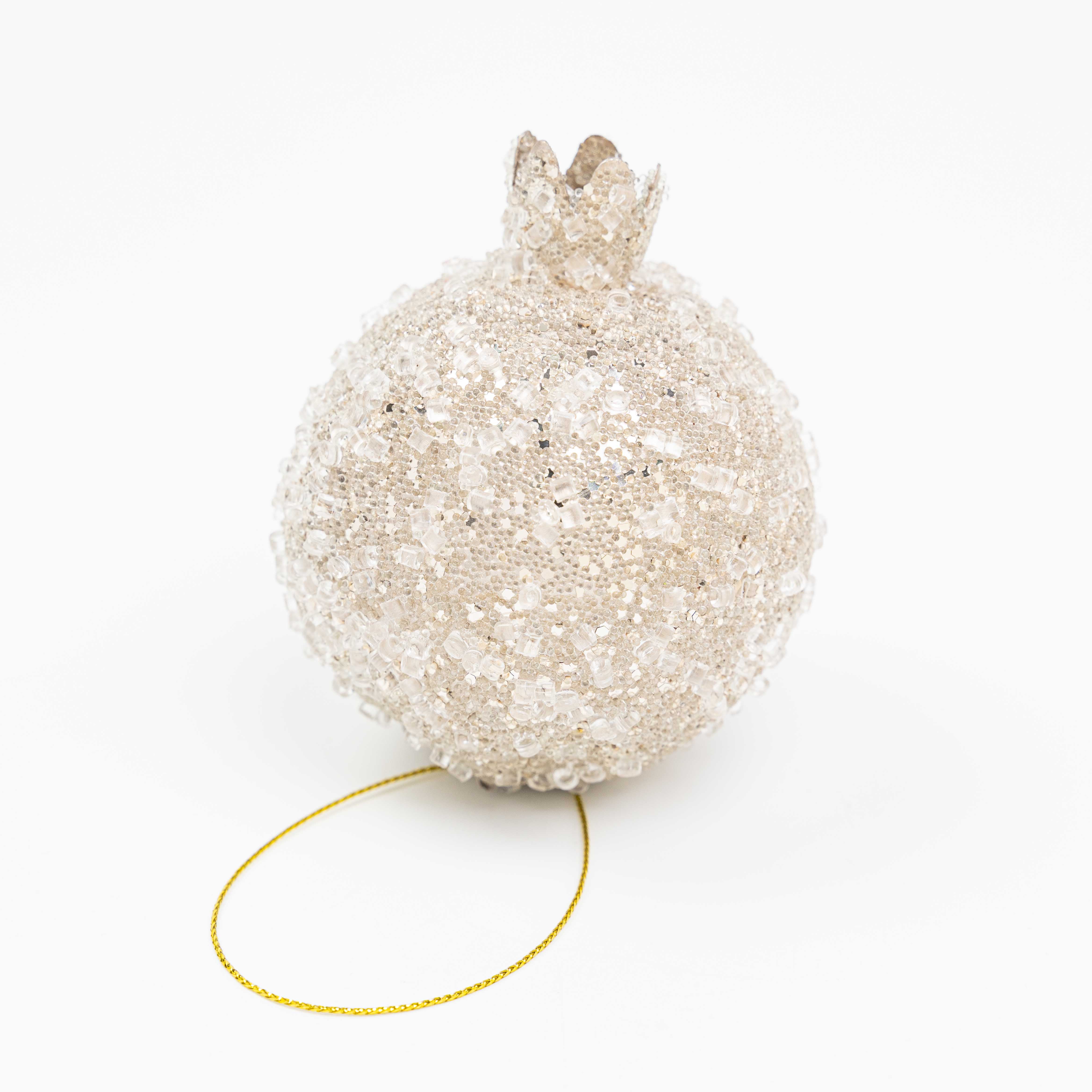 4" BEADED POMEGRANATE ORNAMENT