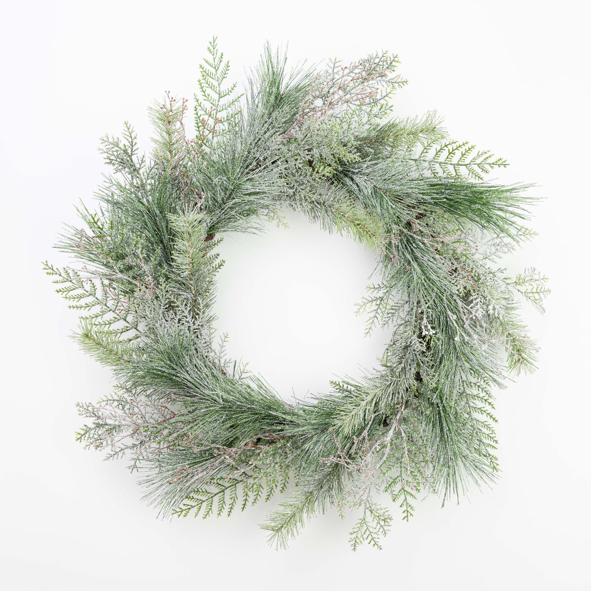 24" FROST PINE CEDAR TWIG WREATH