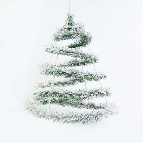 20" SNOW PINE SPIRAL TREE