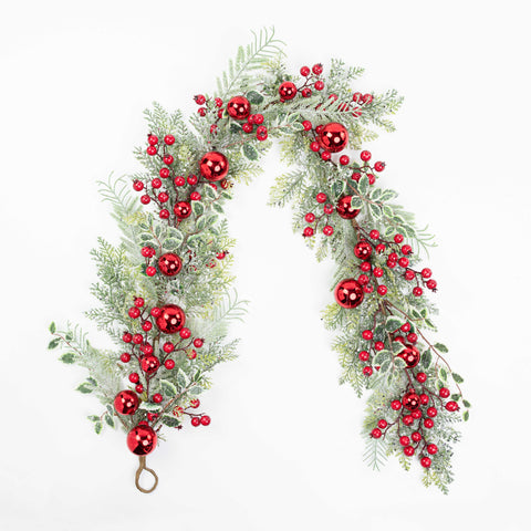48" FROST BERRY BALL CEDAR GARLAND