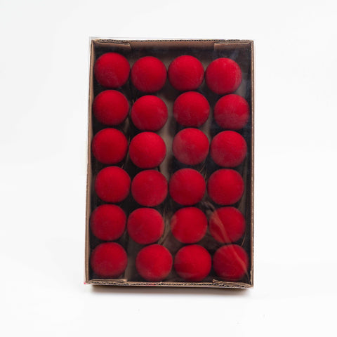 50MM HOLIDAY BALL FLOCKED PICK 24PCS/BOX