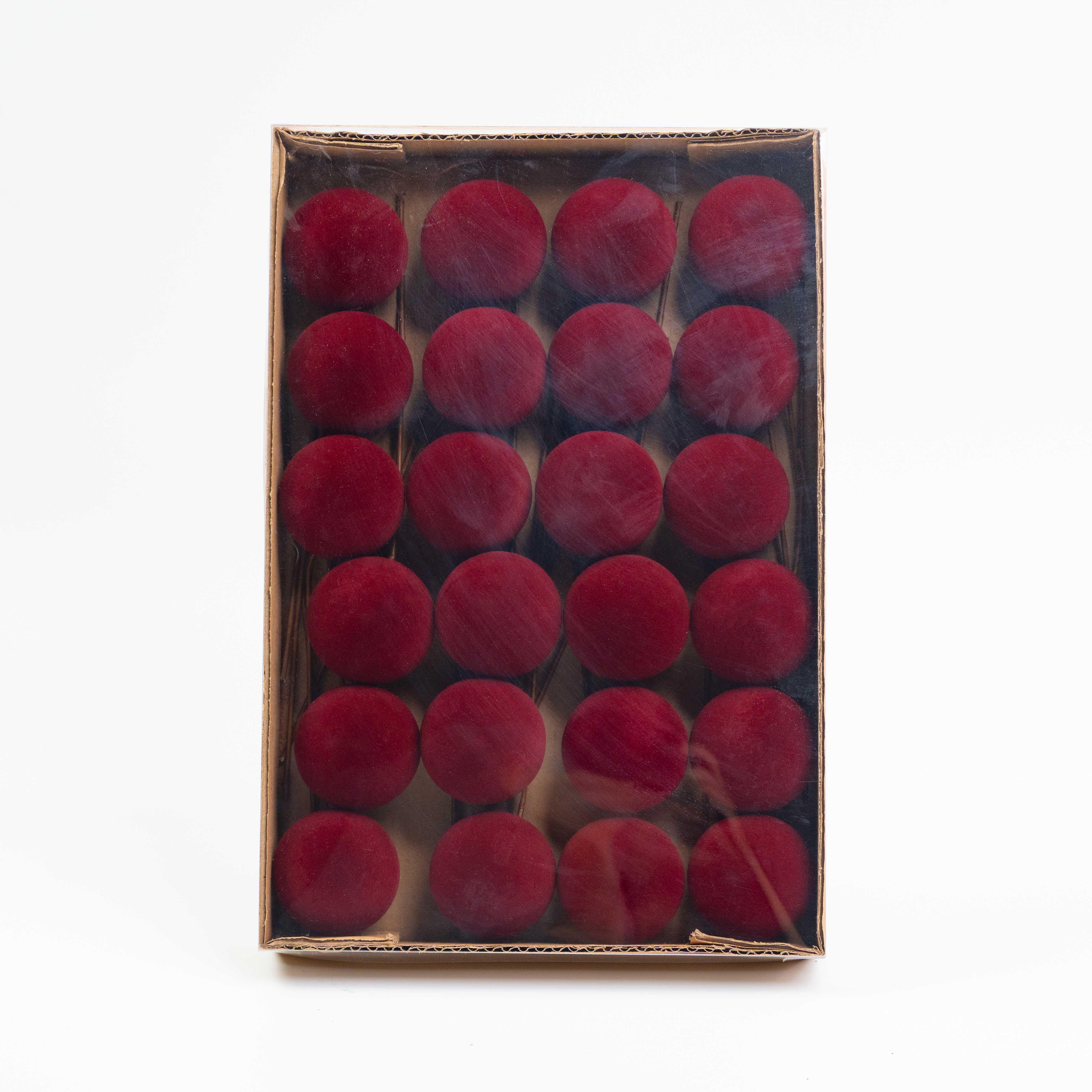 50MM HOLIDAY BALL FLOCKED PICK 24PCS/BOX