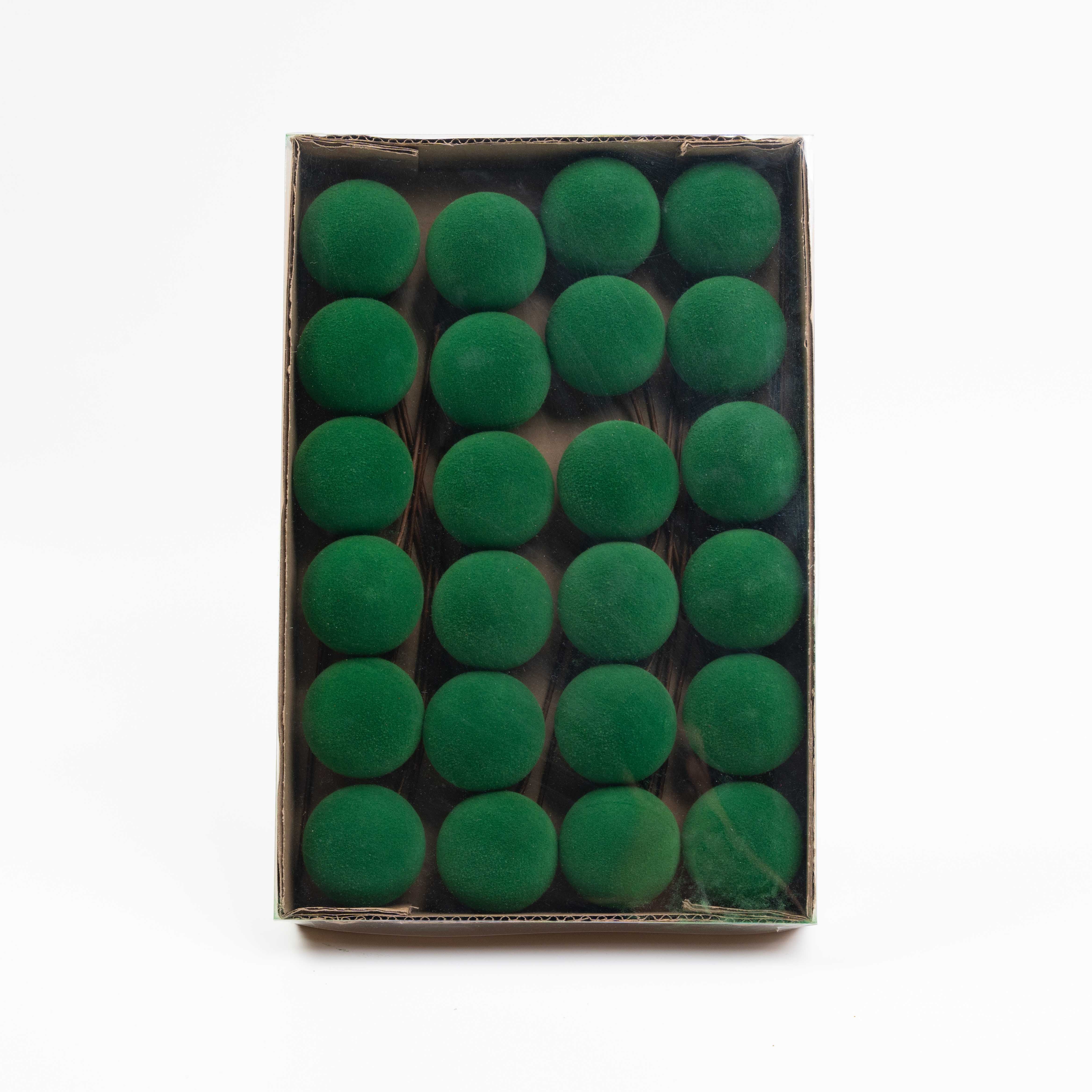 50MM HOLIDAY BALL FLOCKED PICK 24PCS/BOX
