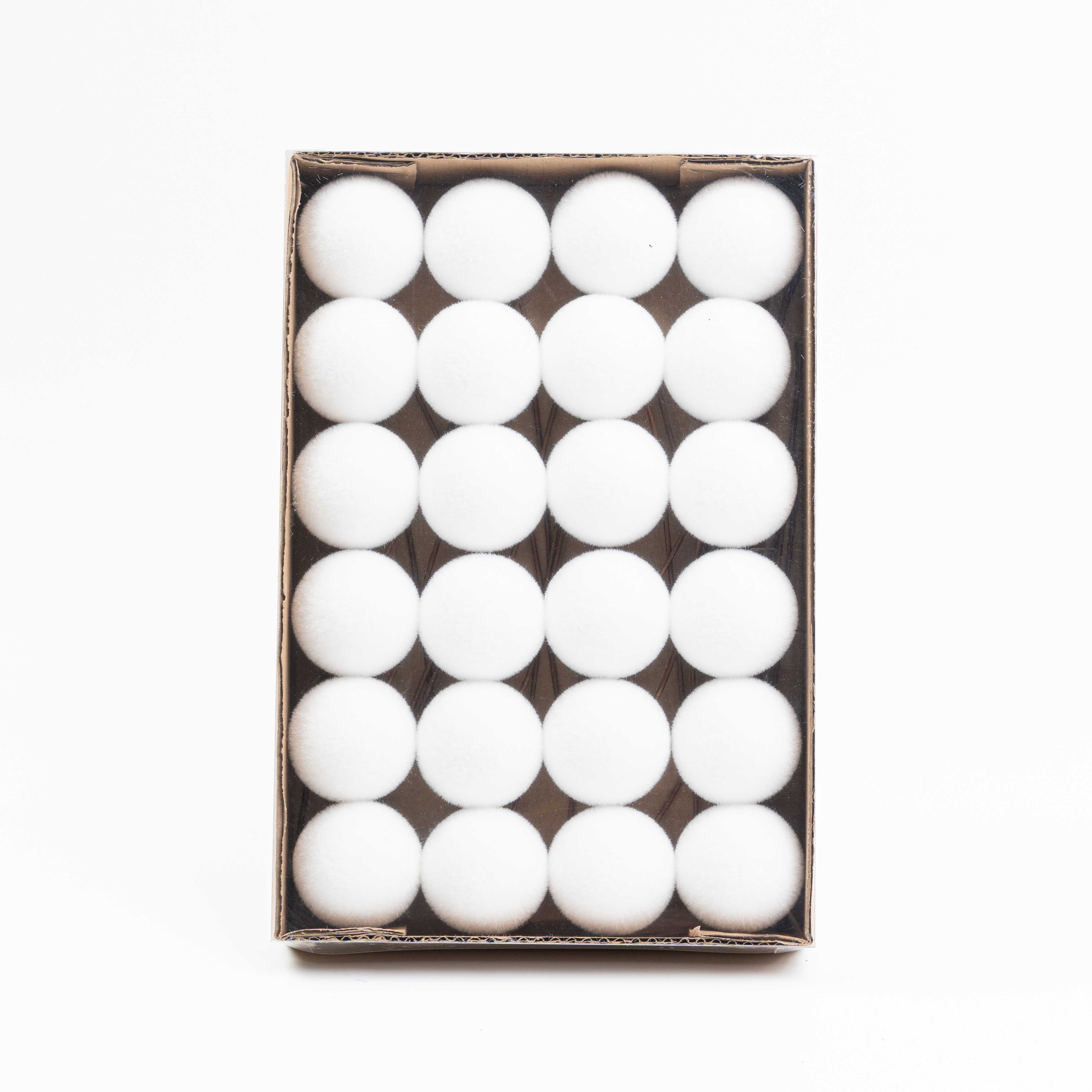 50MM HOLIDAY BALL FLOCKED PICK 24PCS/BOX
