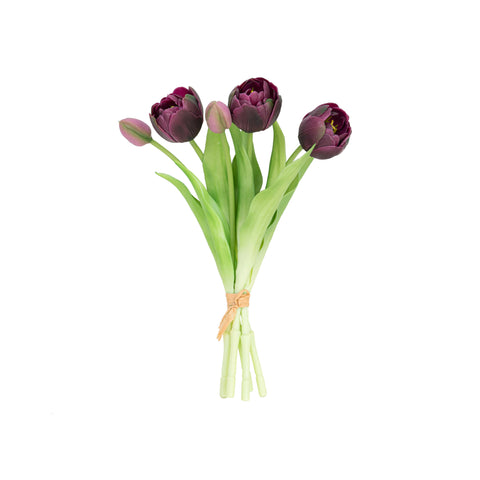 12" SOFT TOUCH DOUBLE LAYER TULIP BUNDLE X 5