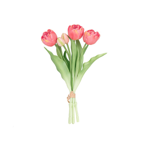 12" SOFT TOUCH DOUBLE LAYER TULIP BUNDLE X 5