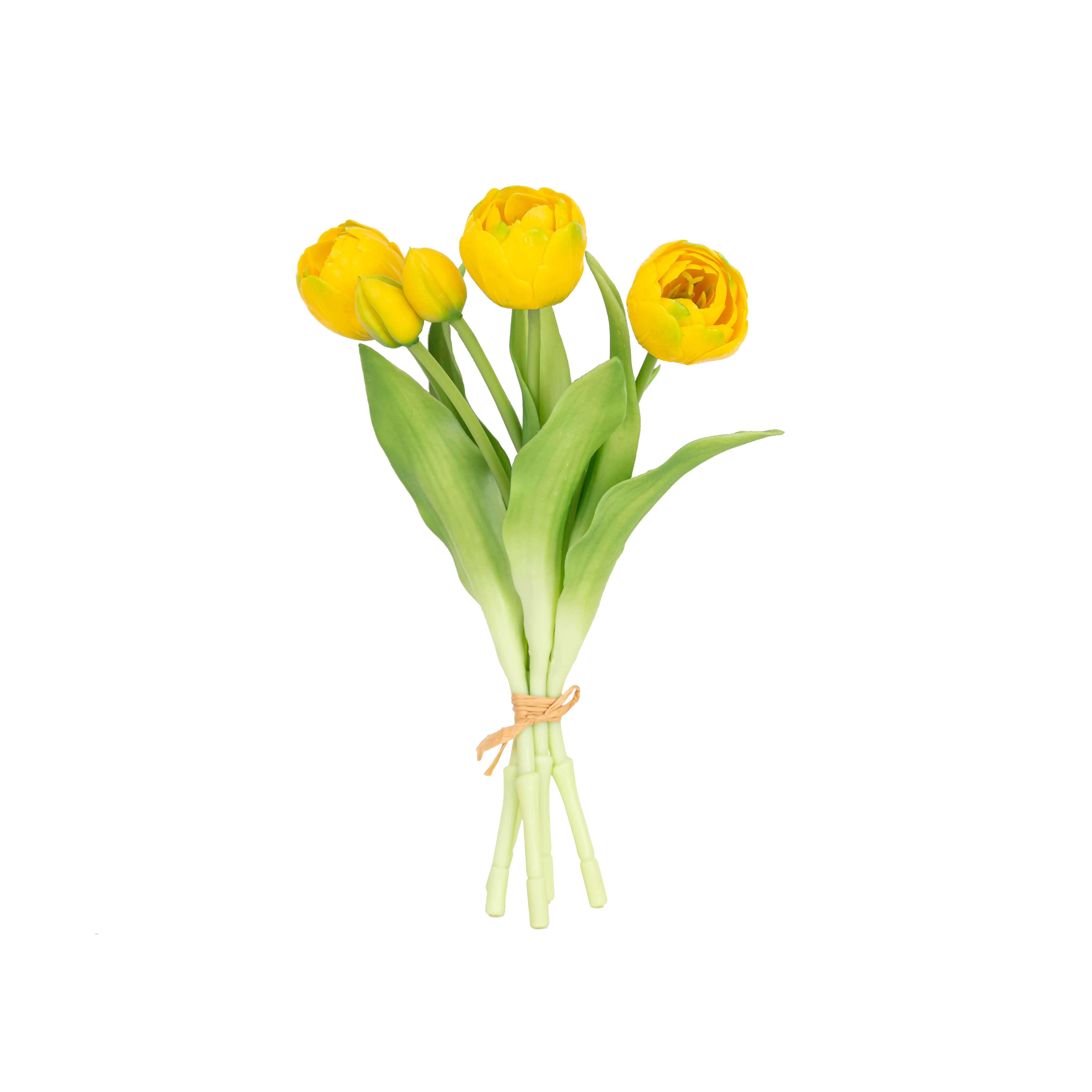 12" SOFT TOUCH DOUBLE LAYER TULIP BUNDLE X 5