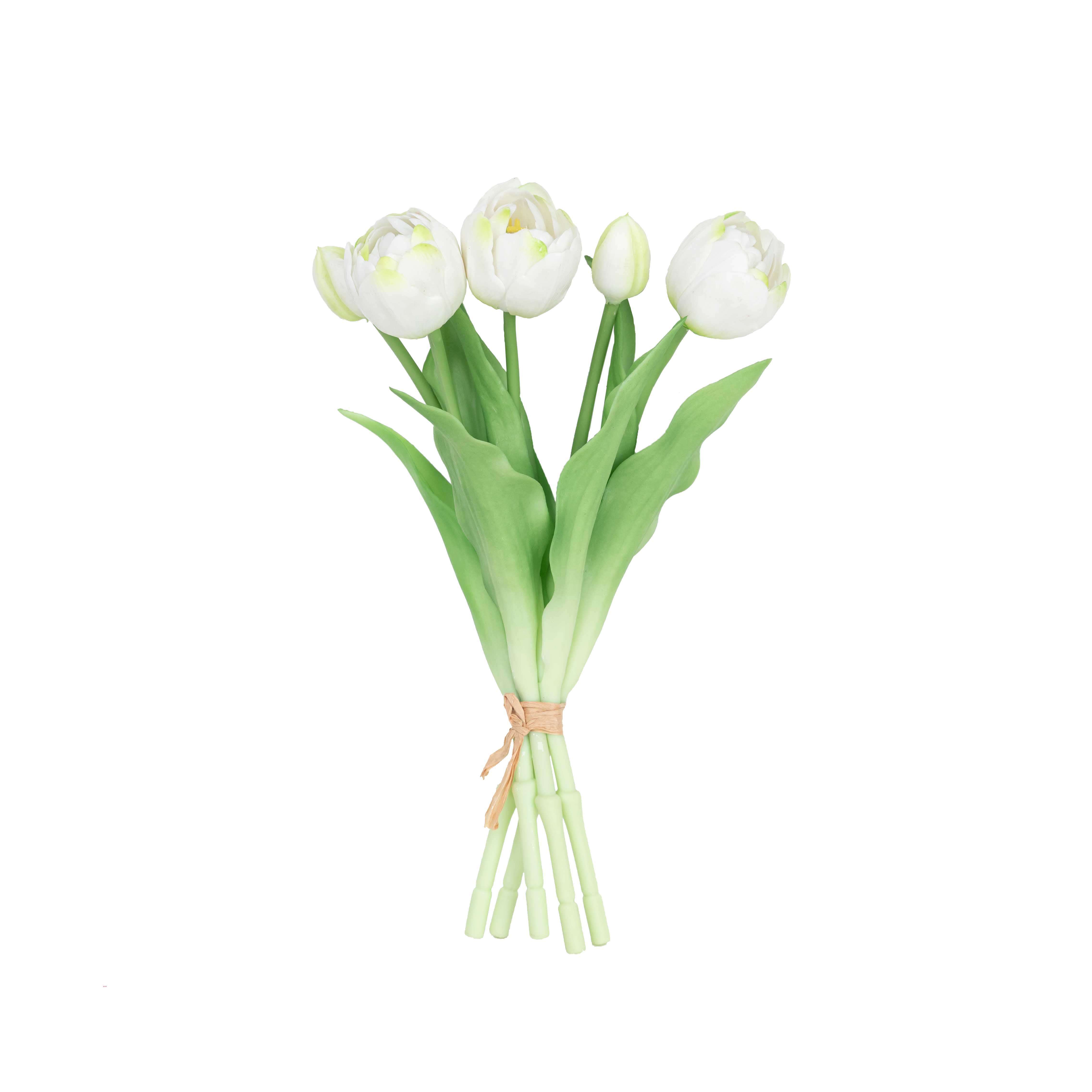 12" SOFT TOUCH DOUBLE LAYER TULIP BUNDLE X 5