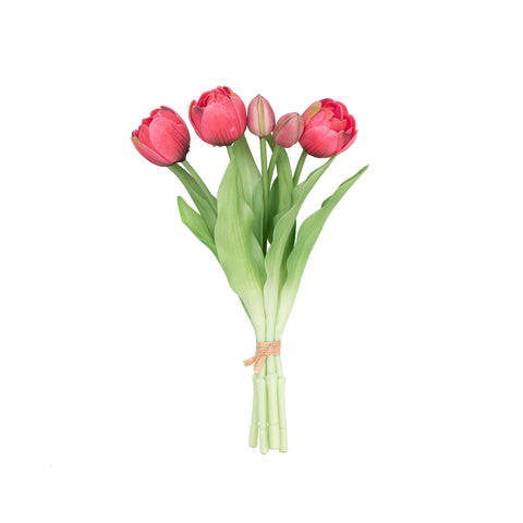 12" SOFT TOUCH DOUBLE LAYER TULIP BUNDLE X 5